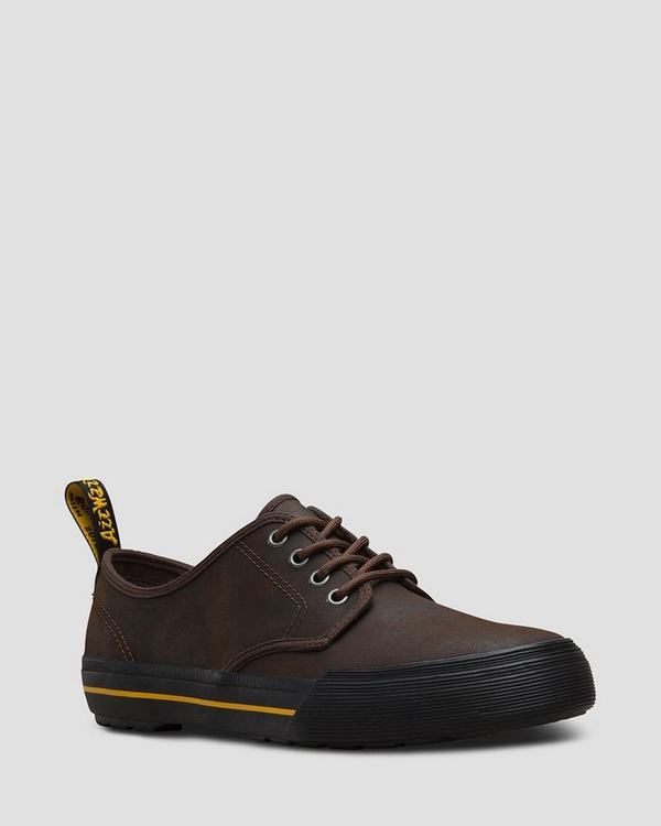 Dr Martens Pánské Tenisky Pressler Leather Tmavě Hnědé, CZ-436928